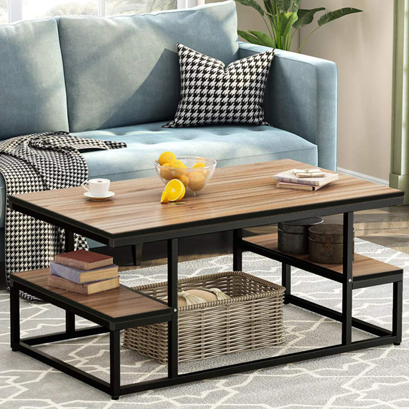 Williston Forge Northup Modern Industrial Coffee Table with storage | Wayfair